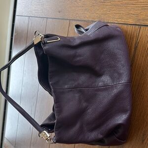 Coach Dark Purple Leather Shoulder Bag